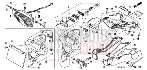 FEU ARRIERE (CBR1000RRA,B/RAA,B) CBR1000RRA de 2010